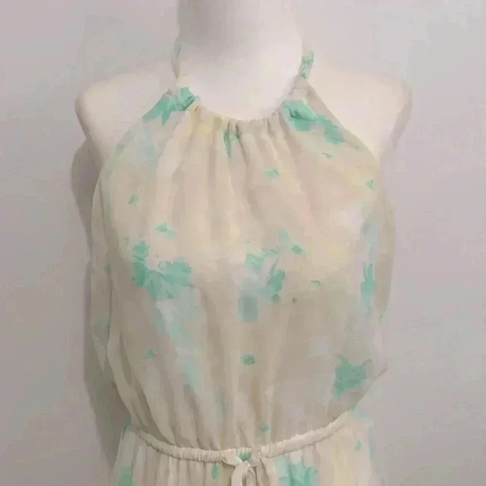 Vero Moda blossom SL Beach halter Maxi Dress Size S - Picture 3 of 4